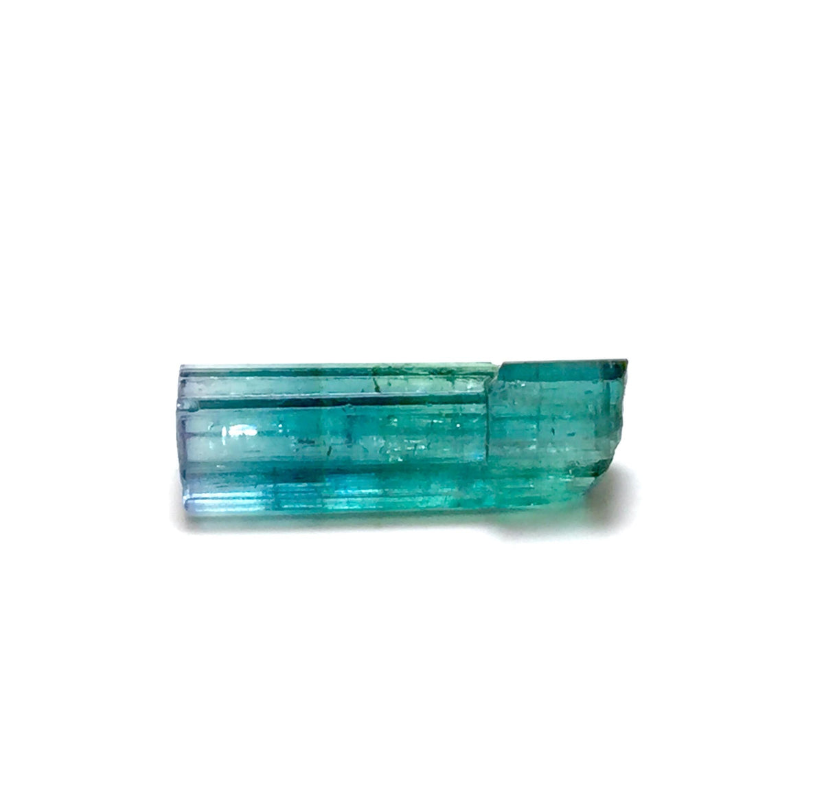 6.3 Carat Natural Bi-Color Tourmaline Crystal - Teal & Indicolite Blue Specimen from Peche Mine, Afghanistan