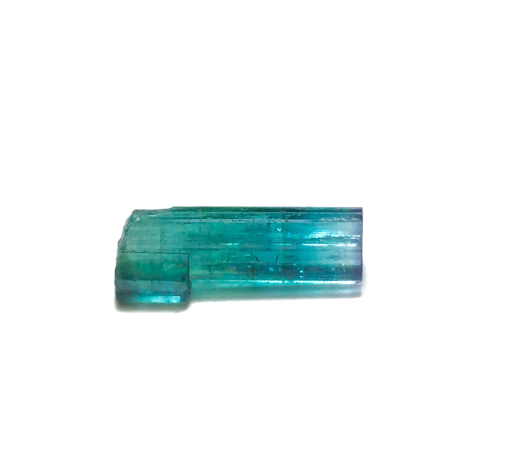 6.3 Carat Natural Bi-Color Tourmaline Crystal - Teal & Indicolite Blue Specimen from Peche Mine, Afghanistan