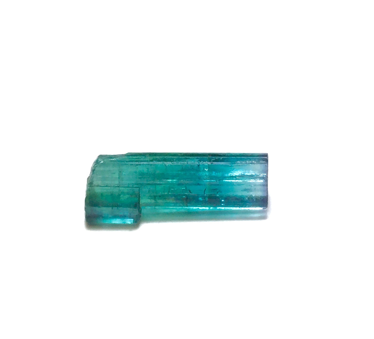 6.3 Carat Natural Bi-Color Tourmaline Crystal - Teal & Indicolite Blue Specimen from Peche Mine, Afghanistan