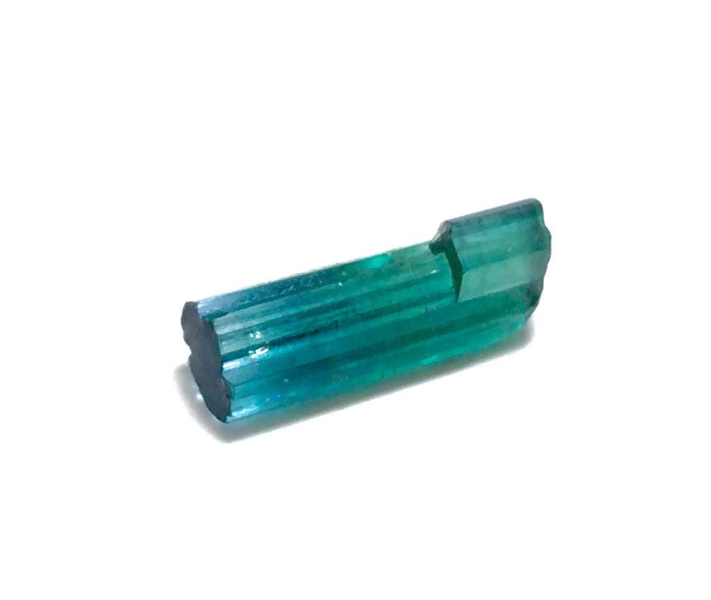 6.3 Carat Natural Bi-Color Tourmaline Crystal - Teal & Indicolite Blue Specimen from Peche Mine, Afghanistan