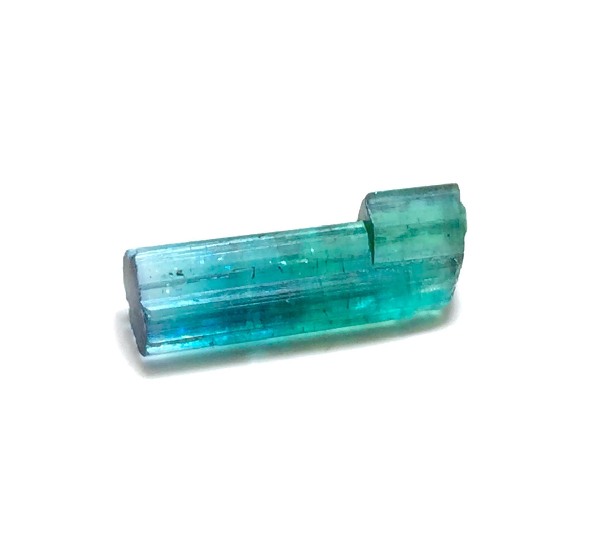 6.3 Carat Natural Bi-Color Tourmaline Crystal - Teal & Indicolite Blue Specimen from Peche Mine, Afghanistan