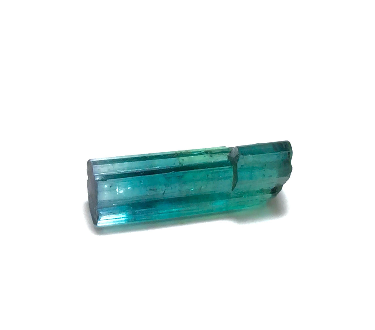 6.3 Carat Natural Bi-Color Tourmaline Crystal - Teal & Indicolite Blue Specimen from Peche Mine, Afghanistan