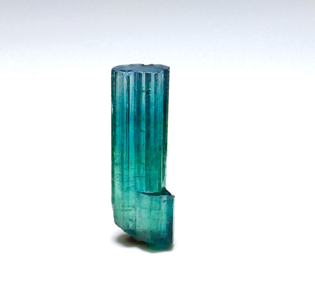 6.3 Carat Natural Bi-Color Tourmaline Crystal - Teal & Indicolite Blue Specimen from Peche Mine, Afghanistan