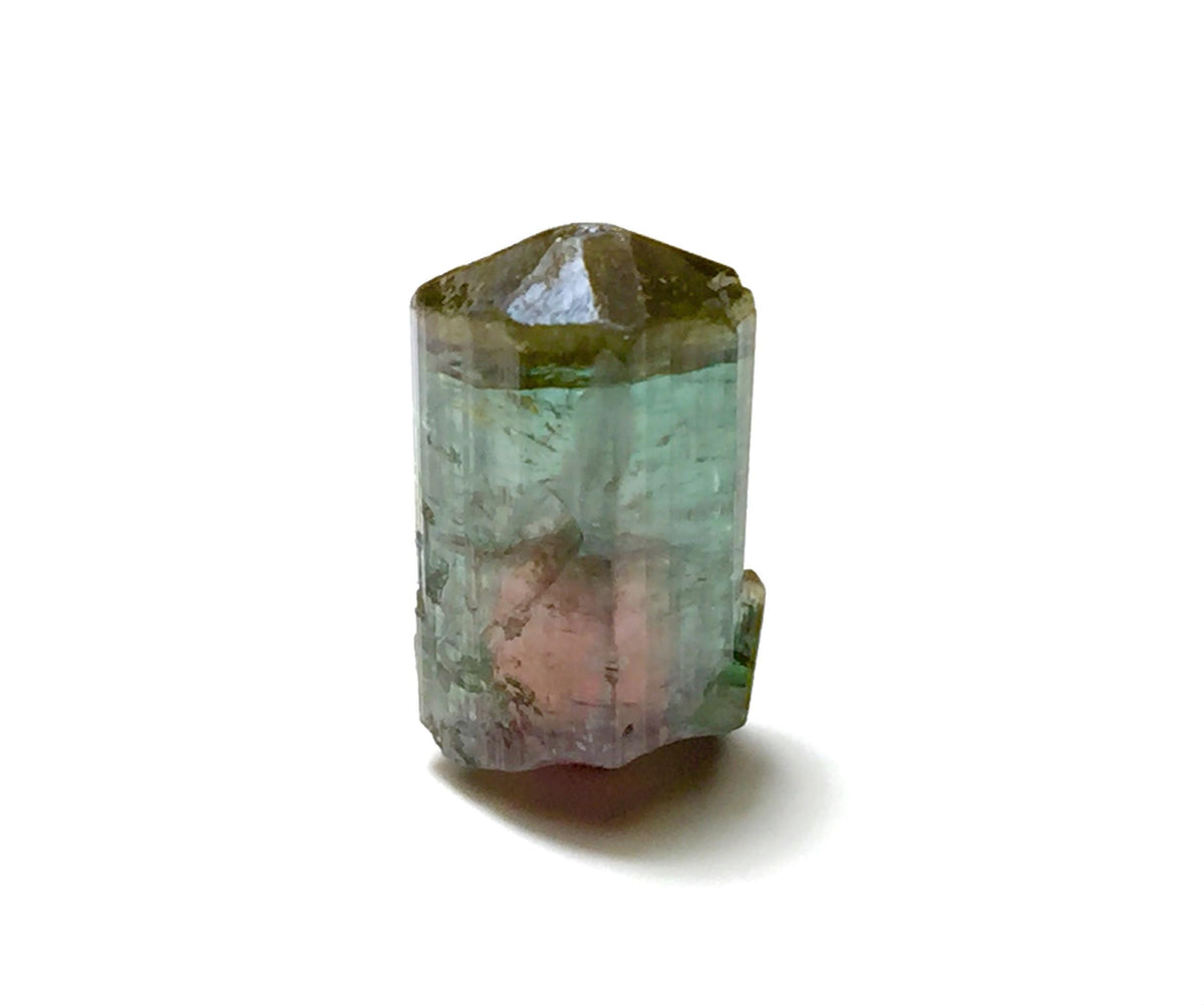 Bi-Color Tourmaline Crystal – Peche Mine, Afghanistan – Natural Diamond-Cut Terminated Specimen