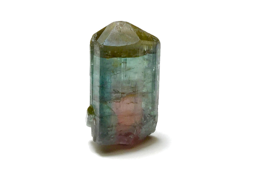 Bi-Color Tourmaline Crystal – Peche Mine, Afghanistan – Natural Diamond-Cut Terminated Specimen