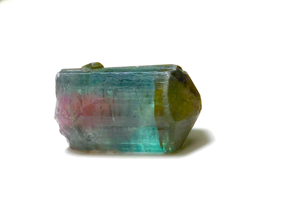 Bi-Color Tourmaline Crystal – Peche Mine, Afghanistan – Natural Diamond-Cut Terminated Specimen