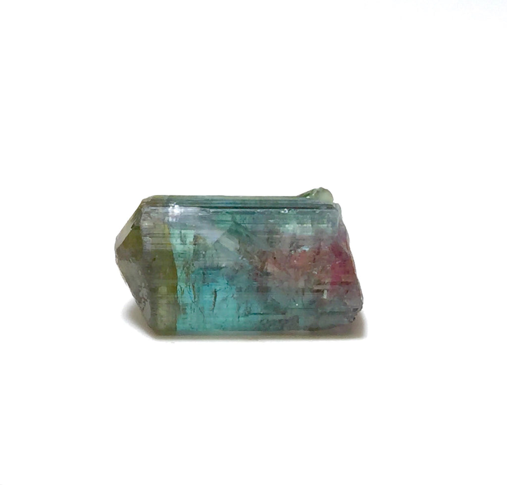 Bi-Color Tourmaline Crystal – Peche Mine, Afghanistan – Natural Diamond-Cut Terminated Specimen