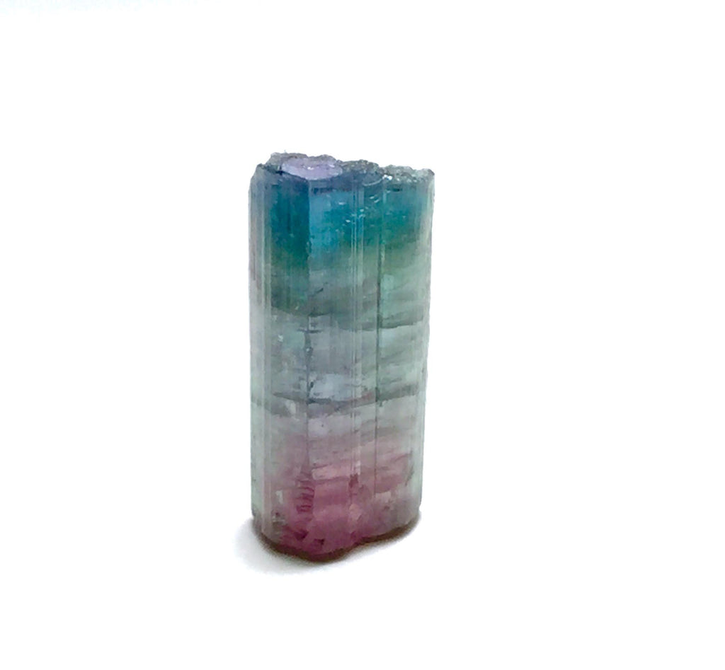 Multi-Color Rainbow Tourmaline – Peche Mine, Afghanistan – Natural Zoned Terminated Pendant-Size Crystal