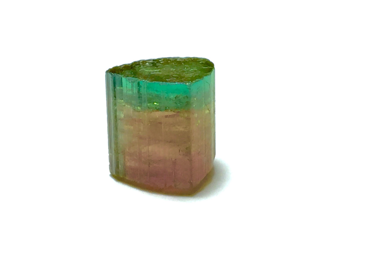 13.2 Carat Bi-Color Watermelon Tourmaline Crystal - Natural Specimen from Peche Mine