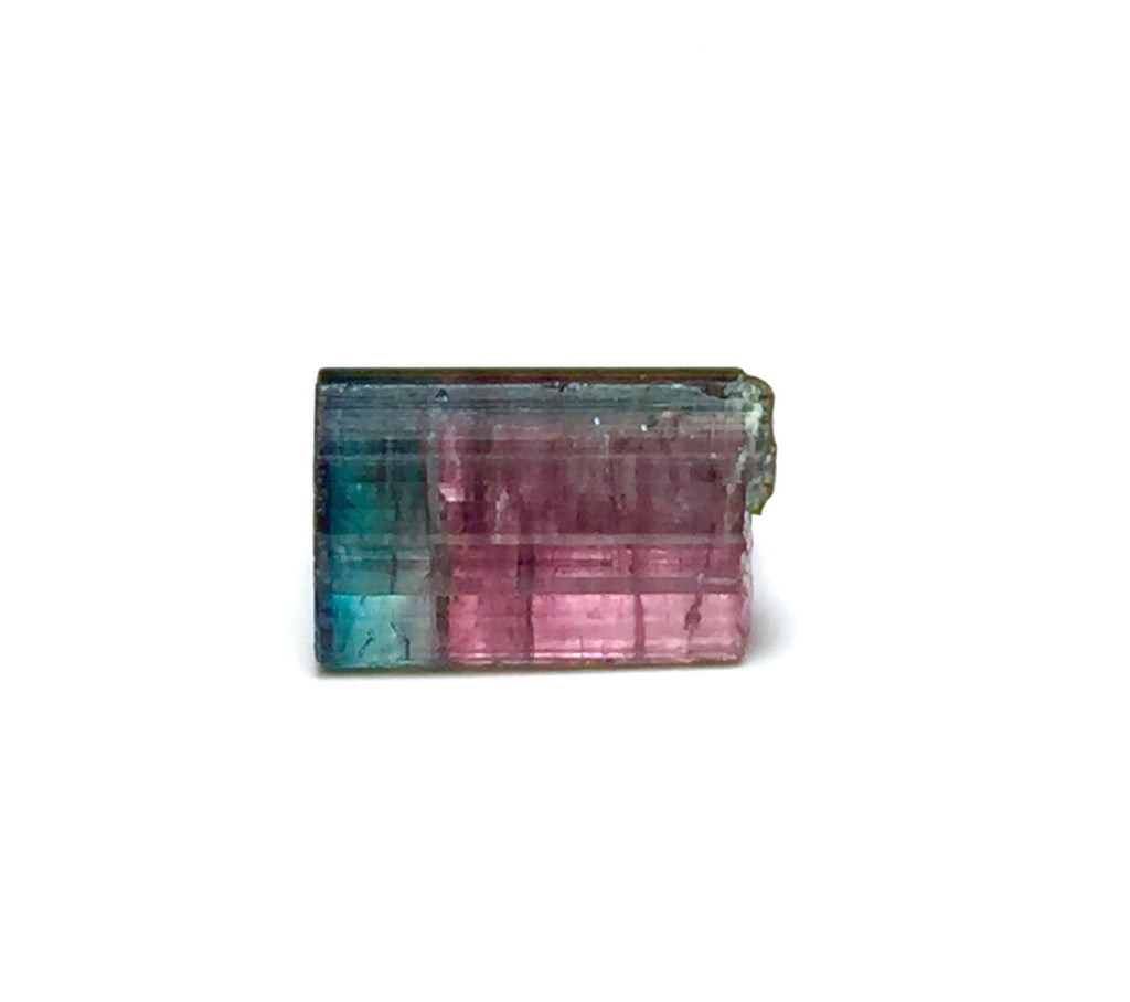 Blue Cap Watermelon Tourmaline Crystal - Natural Bi-Color Specimen from Peche Mine