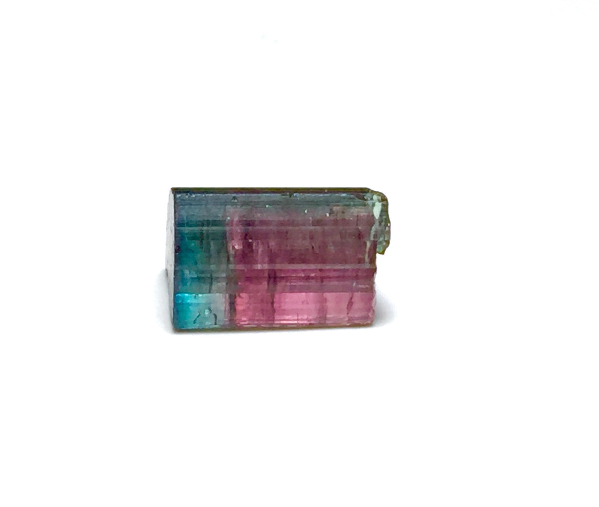 Blue Cap Watermelon Tourmaline Crystal - Natural Bi-Color Specimen from Peche Mine