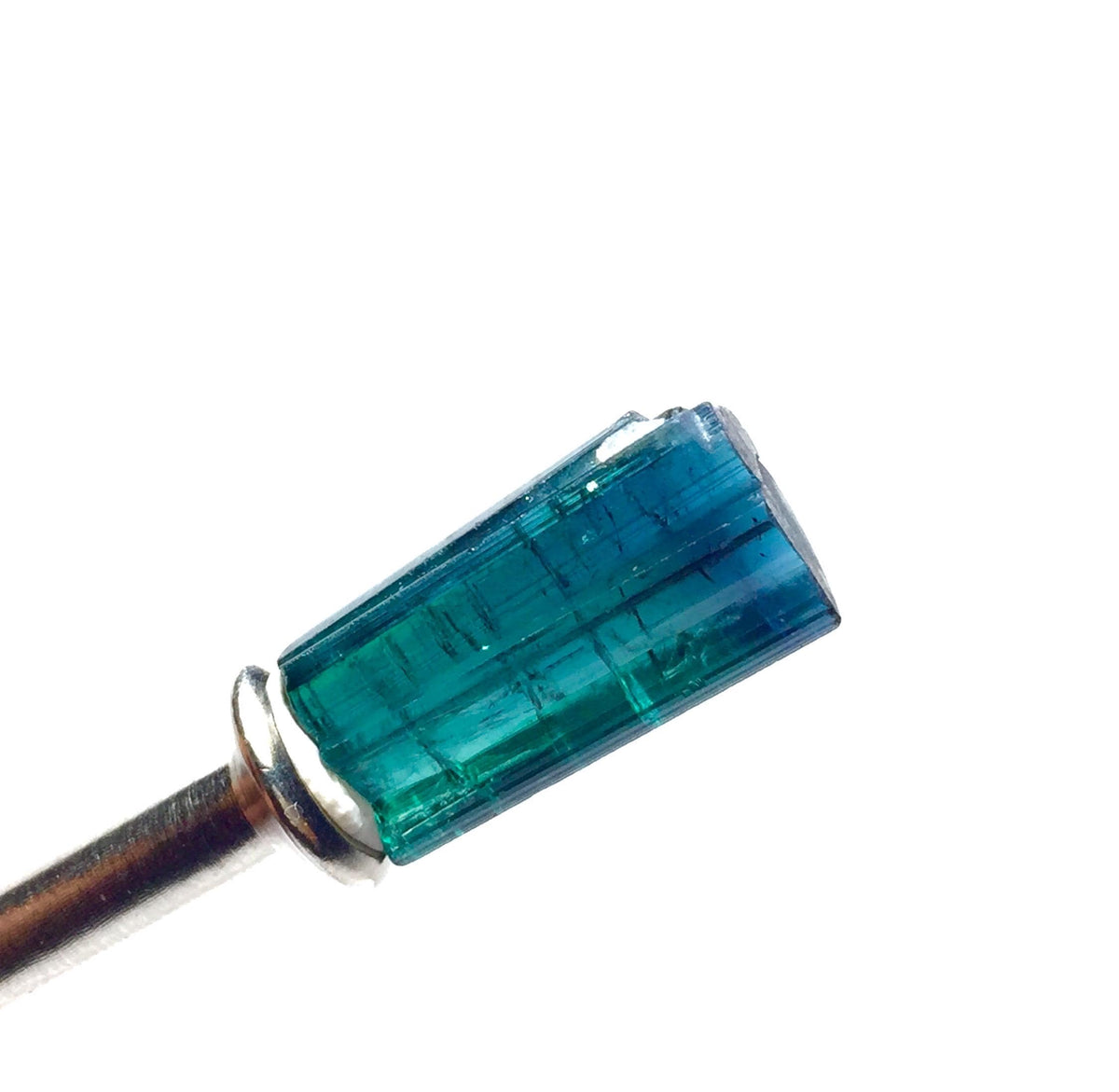 12.2 Carat Indicolite Tourmaline Crystal - Rare Ink Blue to Electric Blue Pendant Size Specimen