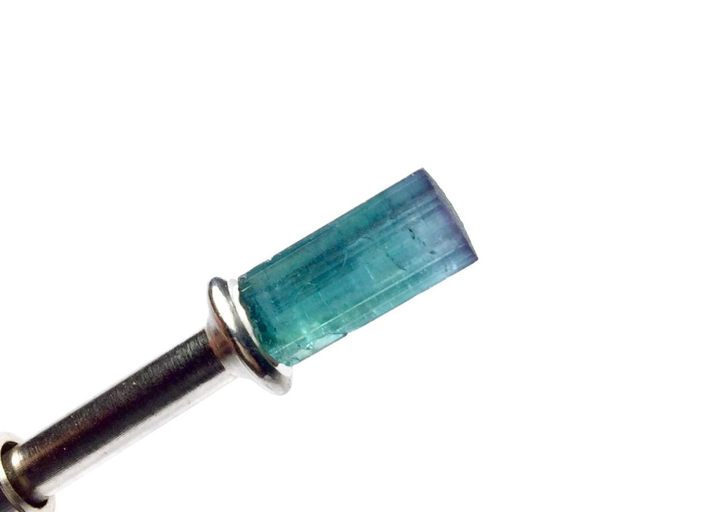 Indicolite Blue Tourmaline Crystal - Peche Mine Afghanistan - Terminated Pendant Size Specimen