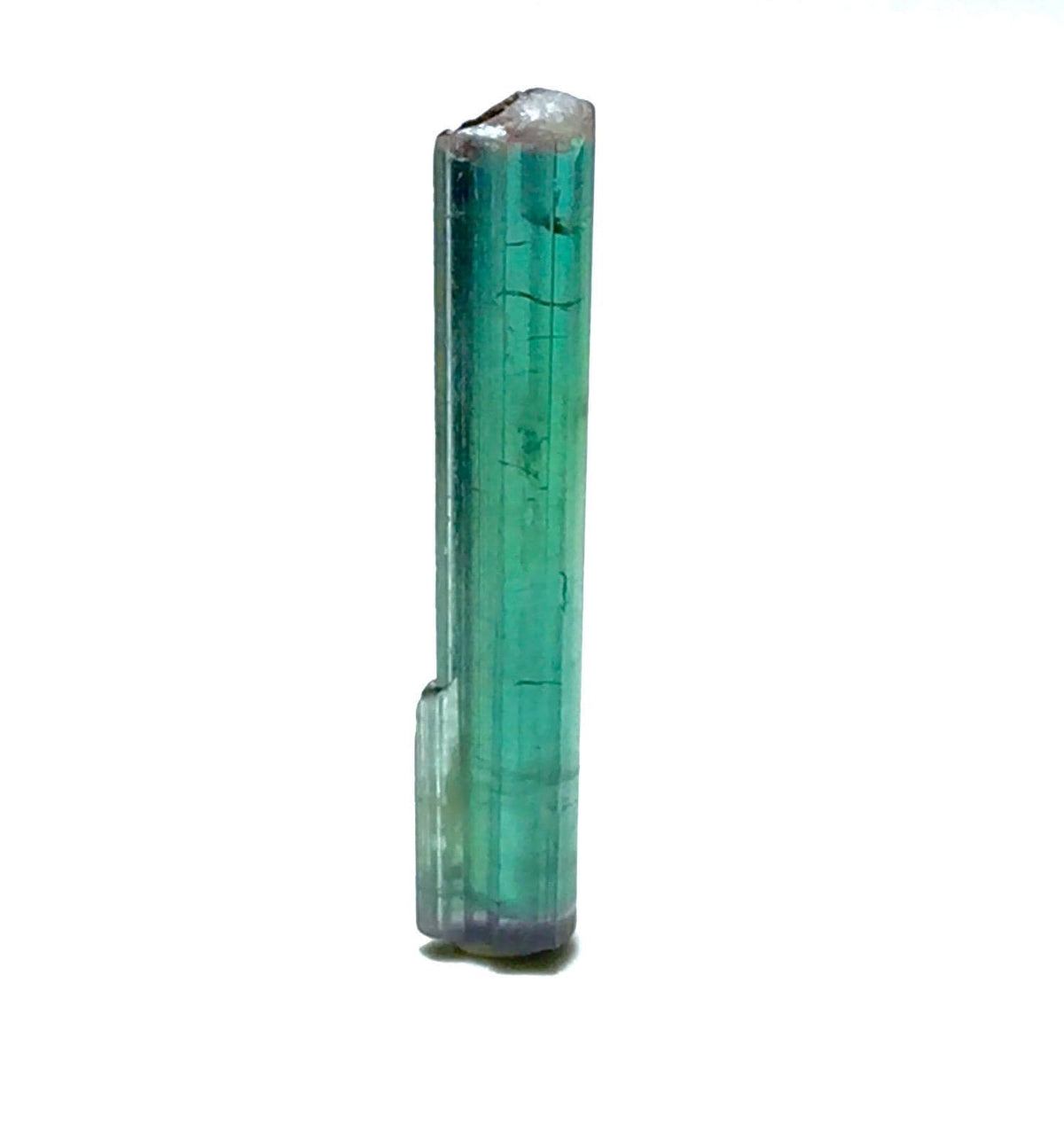 Bi-Color Tourmaline Crystal - Natural Green & Pink Pendant Size Specimen from Peche Mine