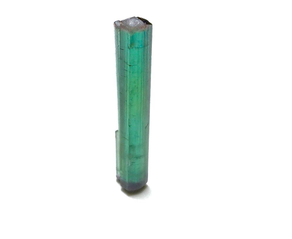 Bi-Color Tourmaline Crystal - Natural Green & Pink Pendant Size Specimen from Peche Mine
