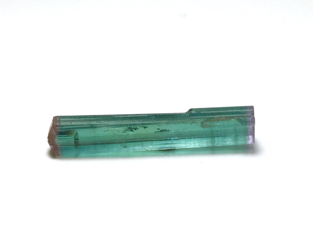 Bi-Color Tourmaline Crystal - Natural Green & Pink Pendant Size Specimen from Peche Mine