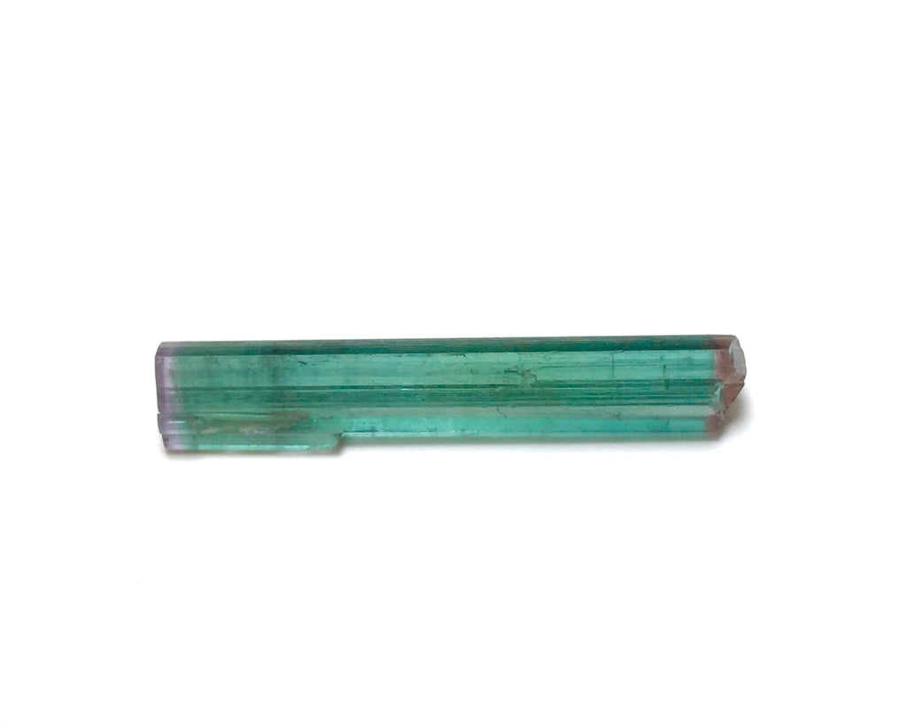 Bi-Color Tourmaline Crystal - Natural Green & Pink Pendant Size Specimen from Peche Mine