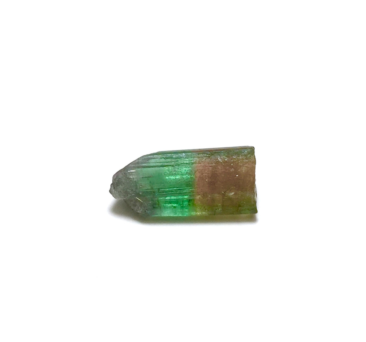 5.8 Carat Bi-Color Tourmaline Crystal - Natural Green & Pink Pendant Size Specimen from Peche Mine