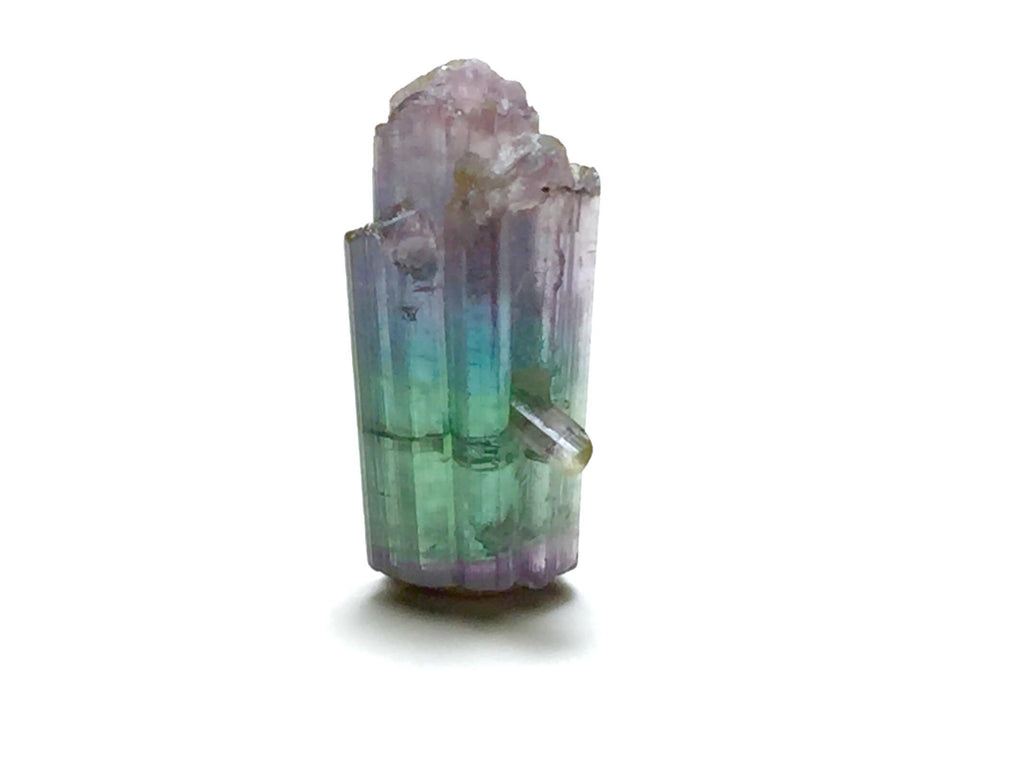 Rare Tri-Color Tourmaline Crystal – Purple, Blue, & Green Double Terminated Specimen from Peche Mine