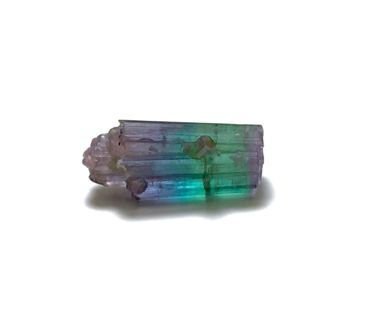 Rare Tri-Color Tourmaline Crystal – Purple, Blue, & Green Double Terminated Specimen from Peche Mine