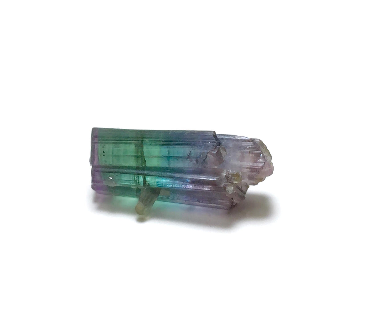 Rare Tri-Color Tourmaline Crystal – Purple, Blue, & Green Double Terminated Specimen from Peche Mine