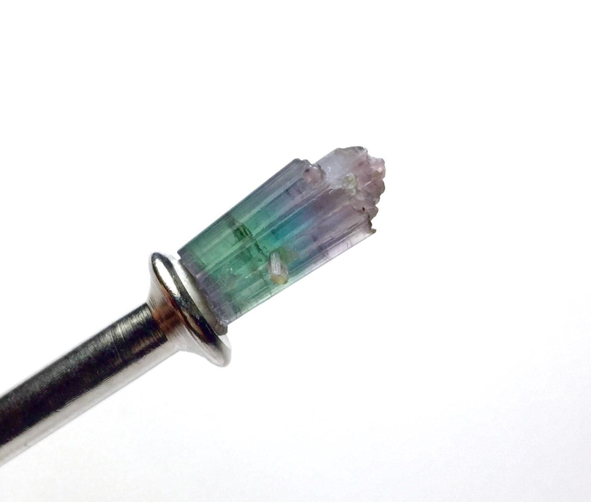 Rare Tri-Color Tourmaline Crystal – Purple, Blue, & Green Double Terminated Specimen from Peche Mine