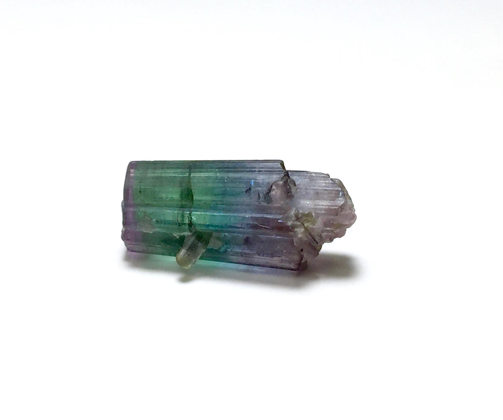 Rare Tri-Color Tourmaline Crystal – Purple, Blue, & Green Double Terminated Specimen from Peche Mine