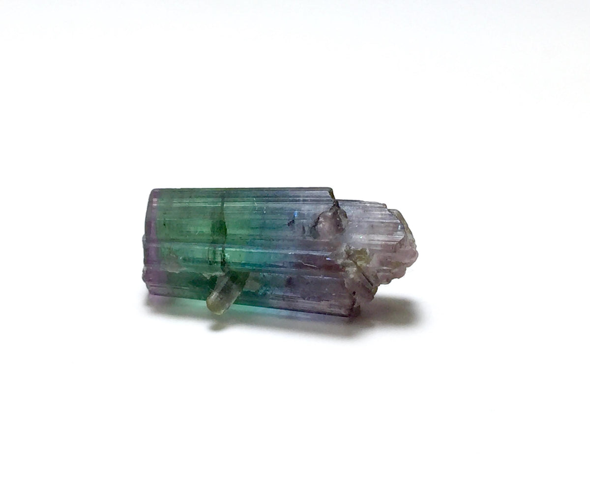 Rare Tri-Color Tourmaline Crystal – Purple, Blue, & Green Double Terminated Specimen from Peche Mine