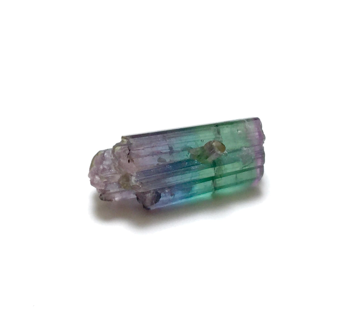Rare Tri-Color Tourmaline Crystal – Purple, Blue, & Green Double Terminated Specimen from Peche Mine
