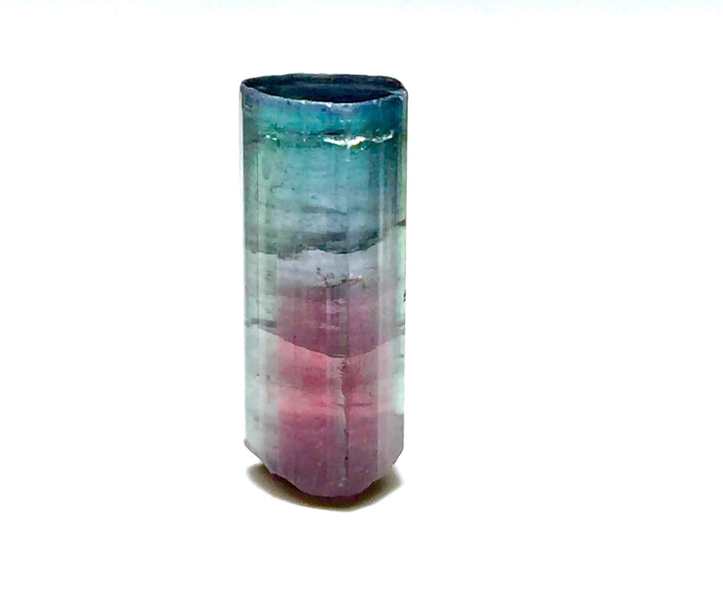 10.8 Carat Purple Cap Rainbow Tourmaline Crystal – Rare Tri-Color Specimen, Peche Mine