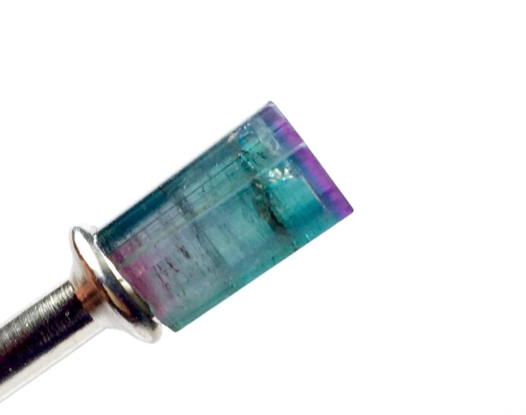 10.9 Carat Purple Cap Rainbow Tourmaline – Rare Tri-Color Terminated Crystal from Peche Mine