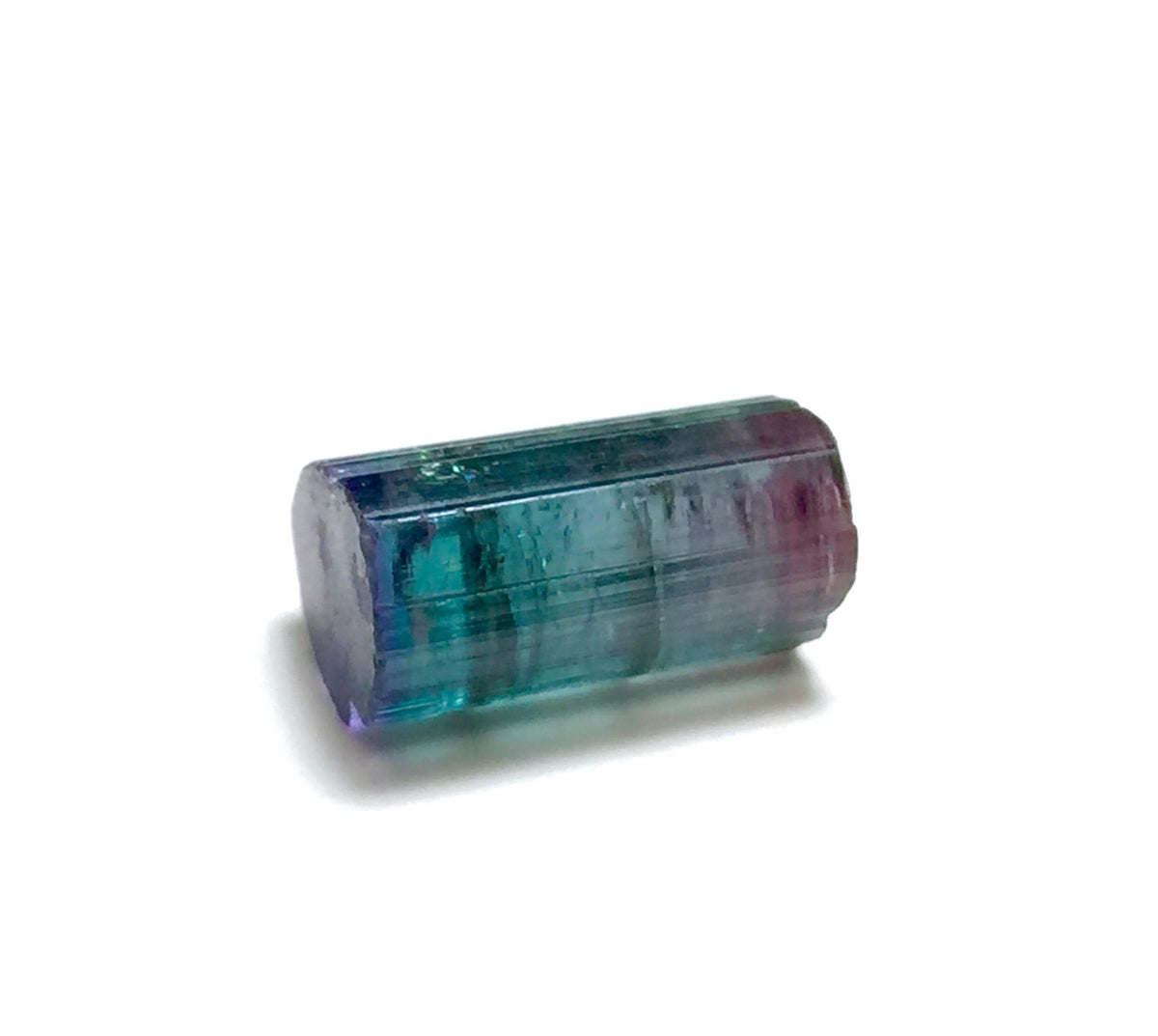10.9 Carat Purple Cap Rainbow Tourmaline – Rare Tri-Color Terminated Crystal from Peche Mine