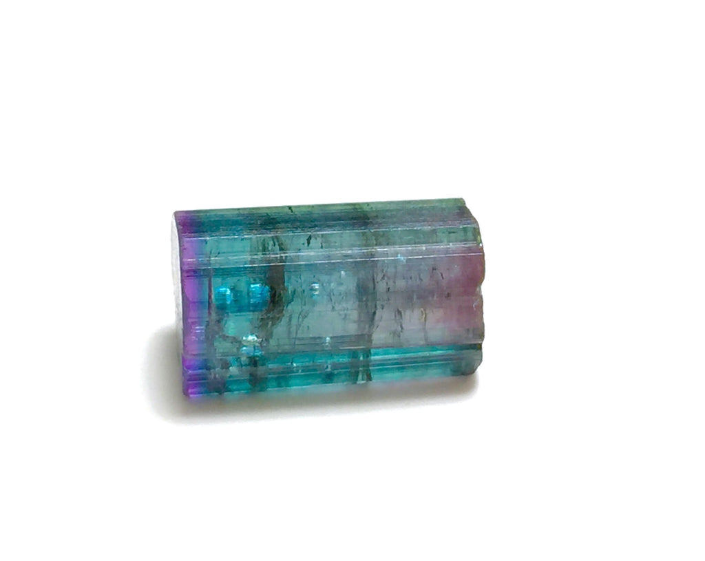 10.9 Carat Purple Cap Rainbow Tourmaline – Rare Tri-Color Terminated Crystal from Peche Mine