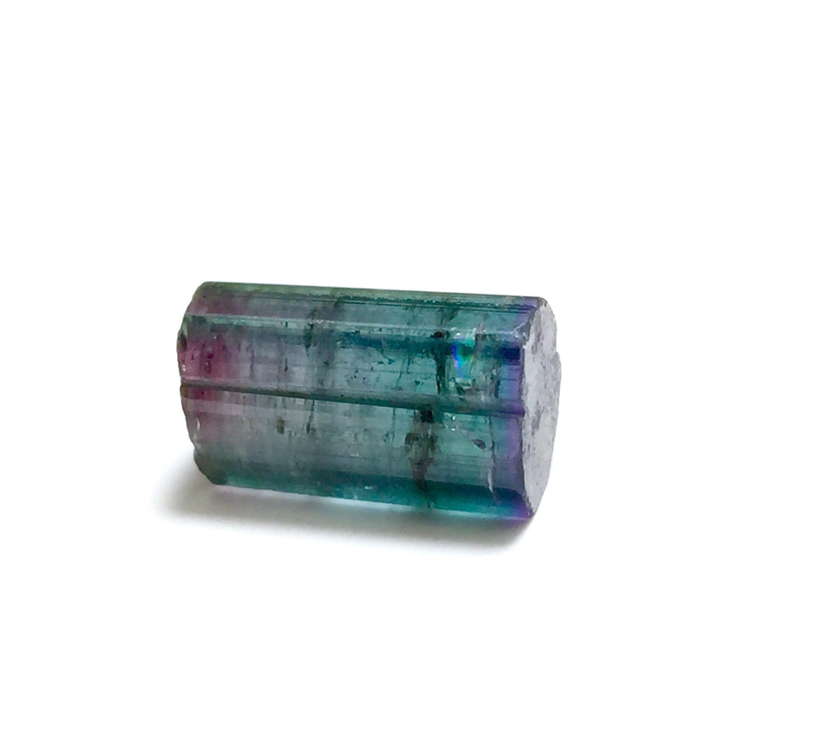 10.9 Carat Purple Cap Rainbow Tourmaline – Rare Tri-Color Terminated Crystal from Peche Mine