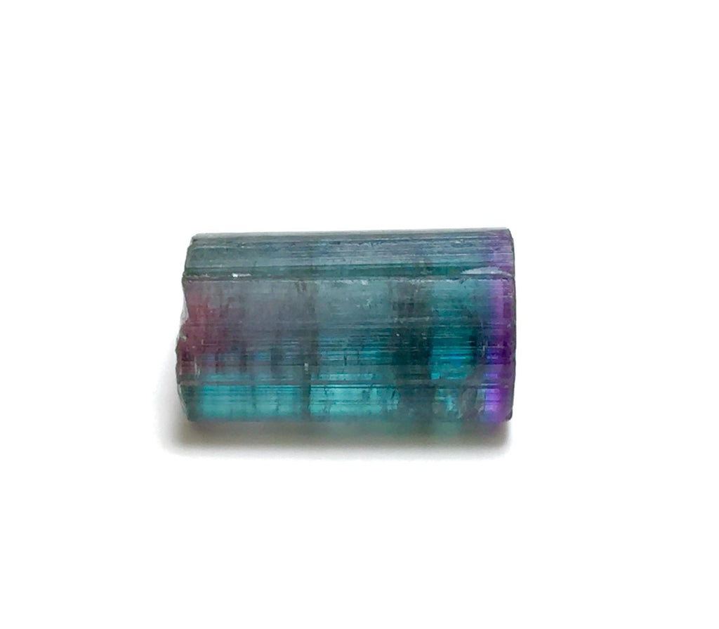 10.9 Carat Purple Cap Rainbow Tourmaline – Rare Tri-Color Terminated Crystal from Peche Mine