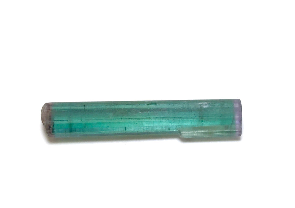 Bi-Color Tourmaline Crystal - Natural Green & Pink Pendant Size Specimen from Peche Mine