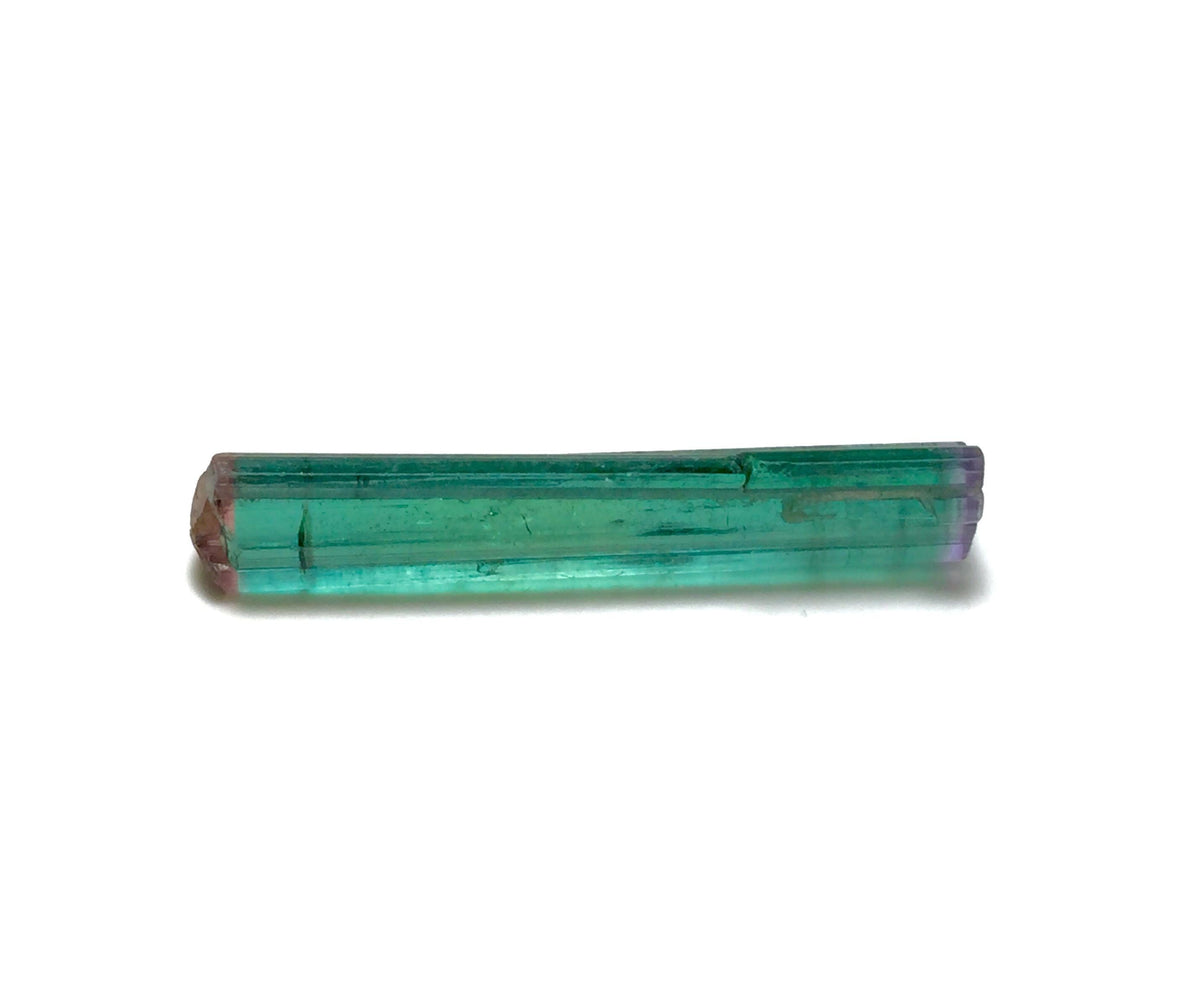 Bi-Color Tourmaline Crystal - Natural Green & Pink Pendant Size Specimen from Peche Mine