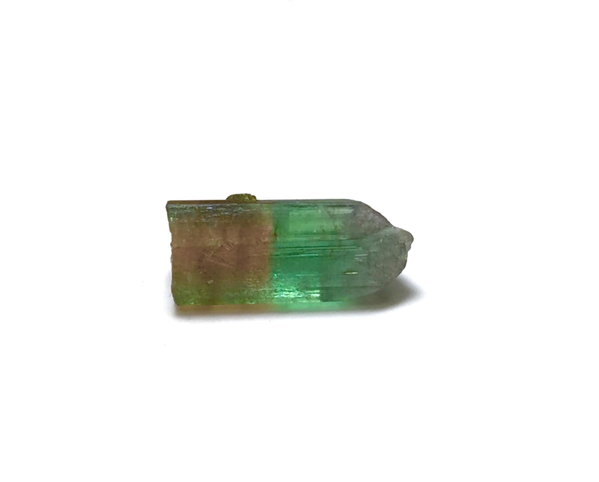 5.8 Carat Bi-Color Tourmaline Crystal - Natural Green & Pink Pendant Size Specimen from Peche Mine