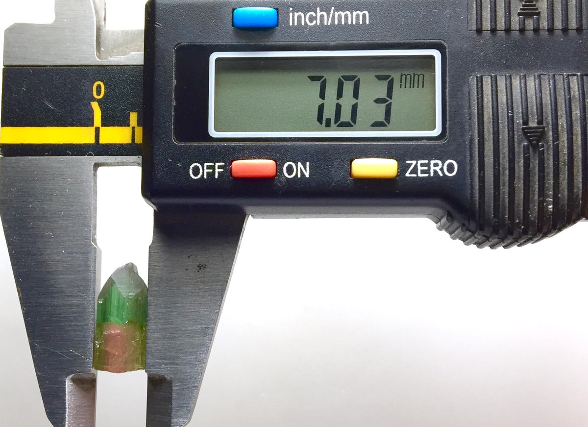 5.8 Carat Bi-Color Tourmaline Crystal - Natural Green & Pink Pendant Size Specimen from Peche Mine