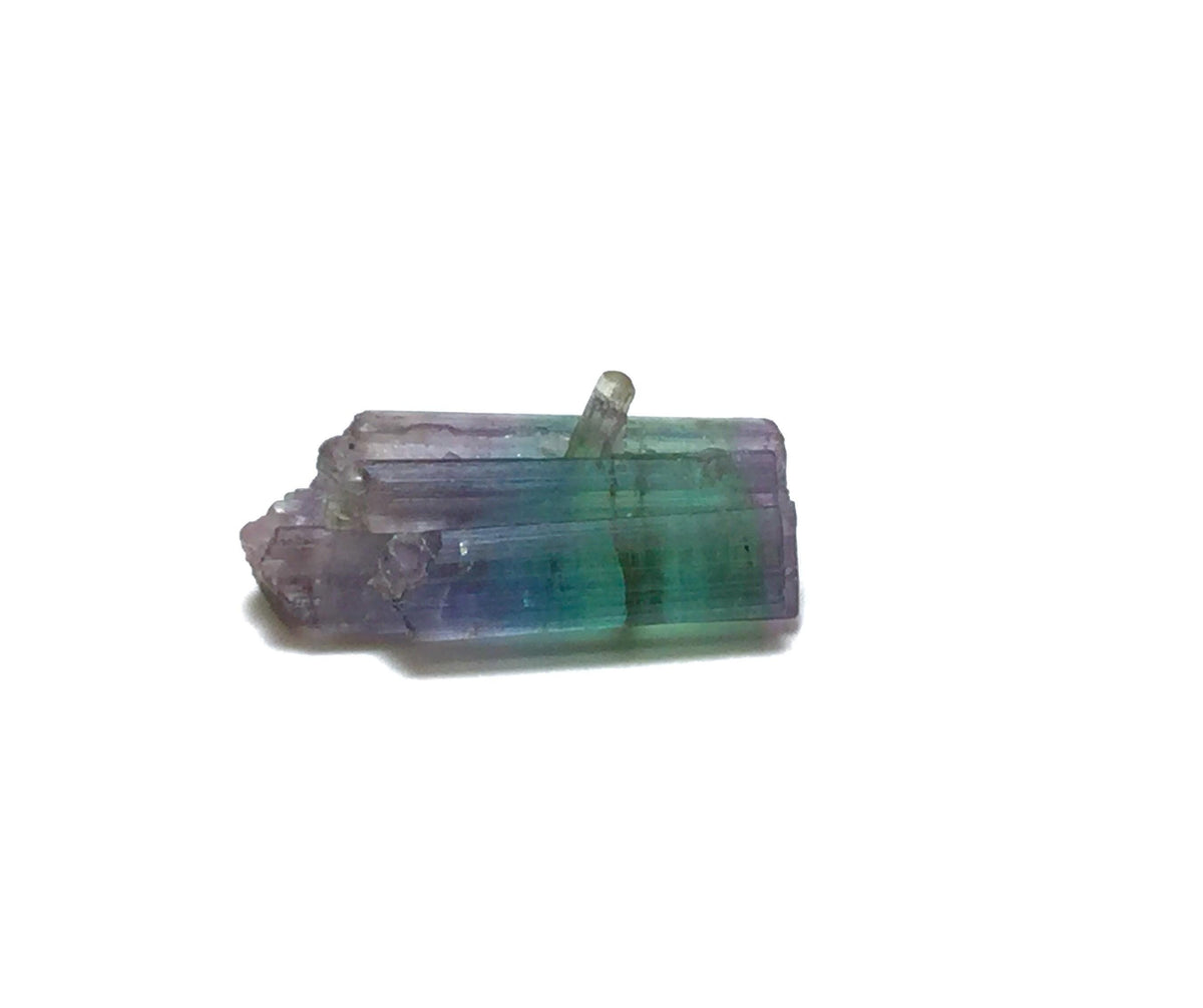 Rare Tri-Color Tourmaline Crystal – Purple, Blue, & Green Double Terminated Specimen from Peche Mine