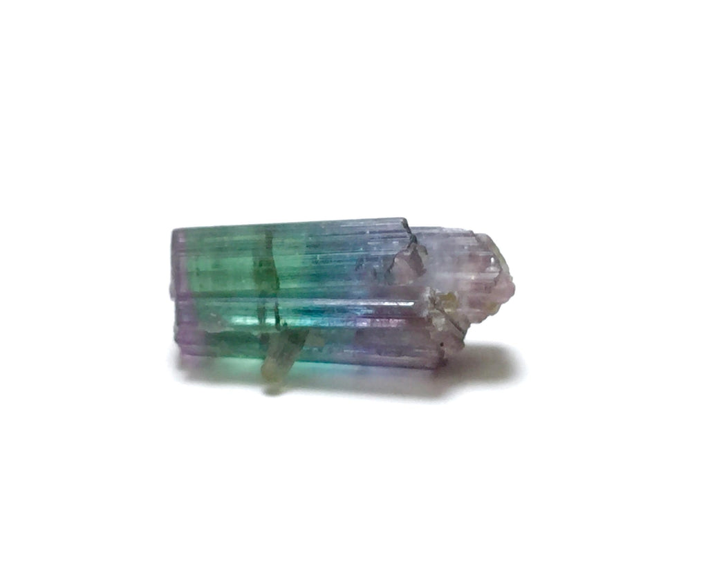 Rare Tri-Color Tourmaline Crystal – Purple, Blue, & Green Double Terminated Specimen from Peche Mine