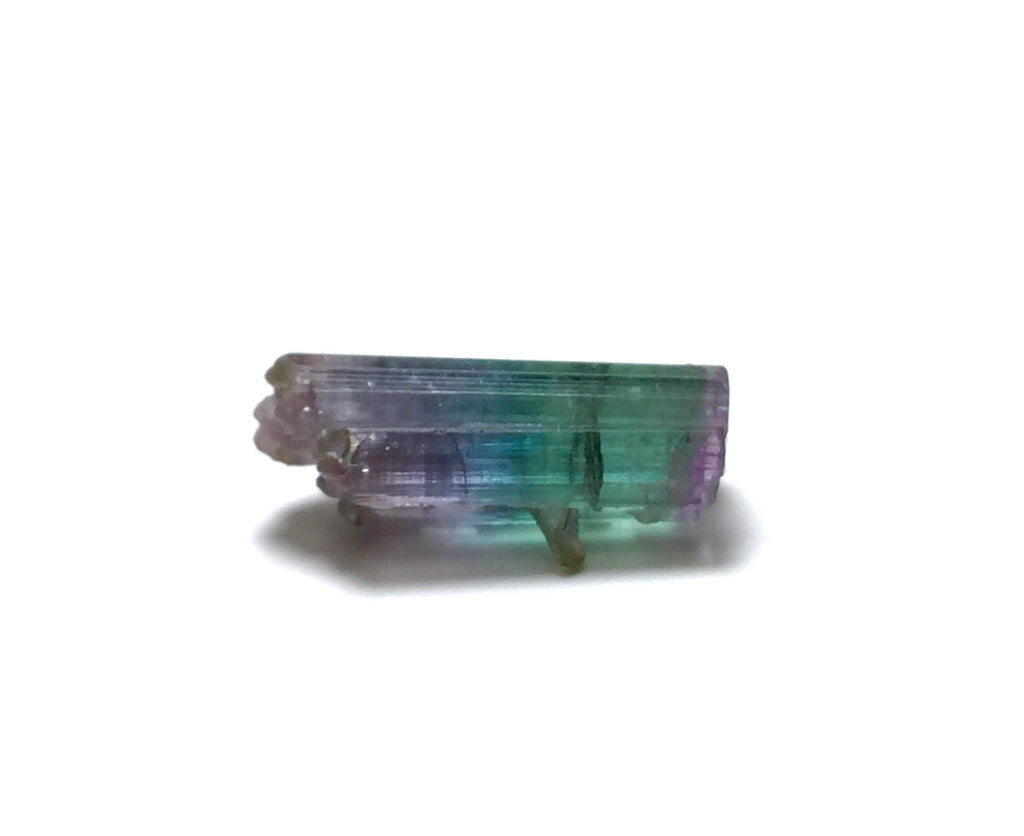 Rare Tri-Color Tourmaline Crystal – Purple, Blue, & Green Double Terminated Specimen from Peche Mine