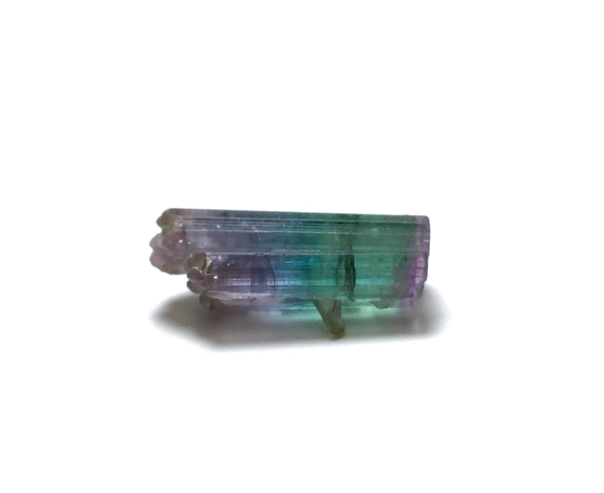 Rare Tri-Color Tourmaline Crystal – Purple, Blue, & Green Double Terminated Specimen from Peche Mine