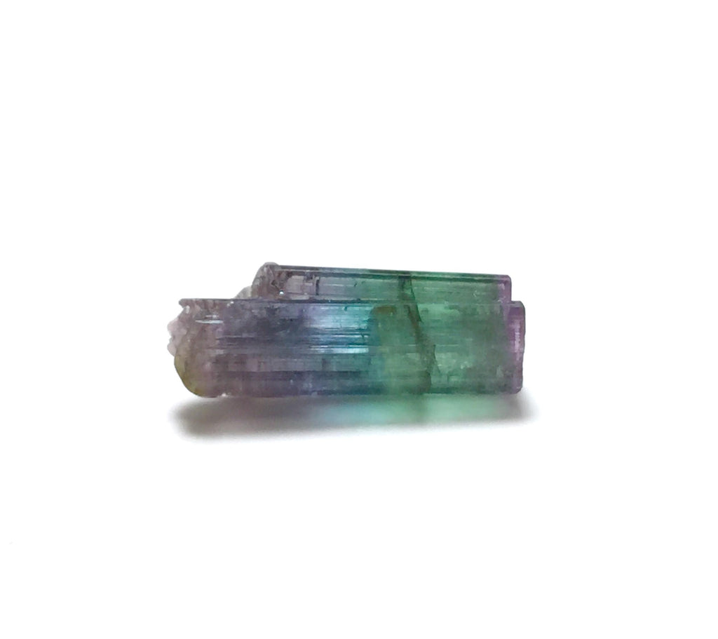 Rare Tri-Color Tourmaline Crystal – Purple, Blue, & Green Double Terminated Specimen from Peche Mine
