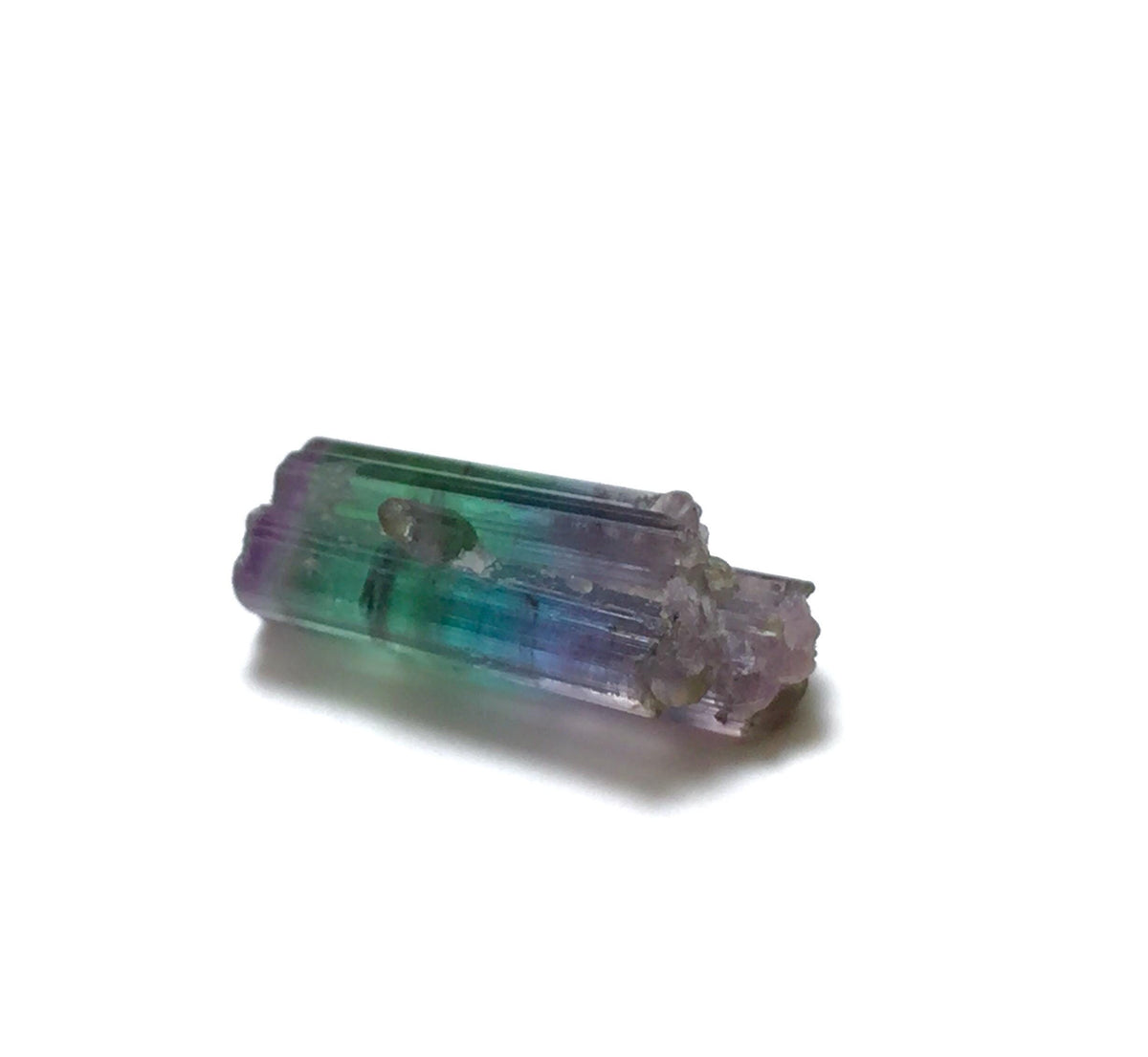 Rare Tri-Color Tourmaline Crystal – Purple, Blue, & Green Double Terminated Specimen from Peche Mine