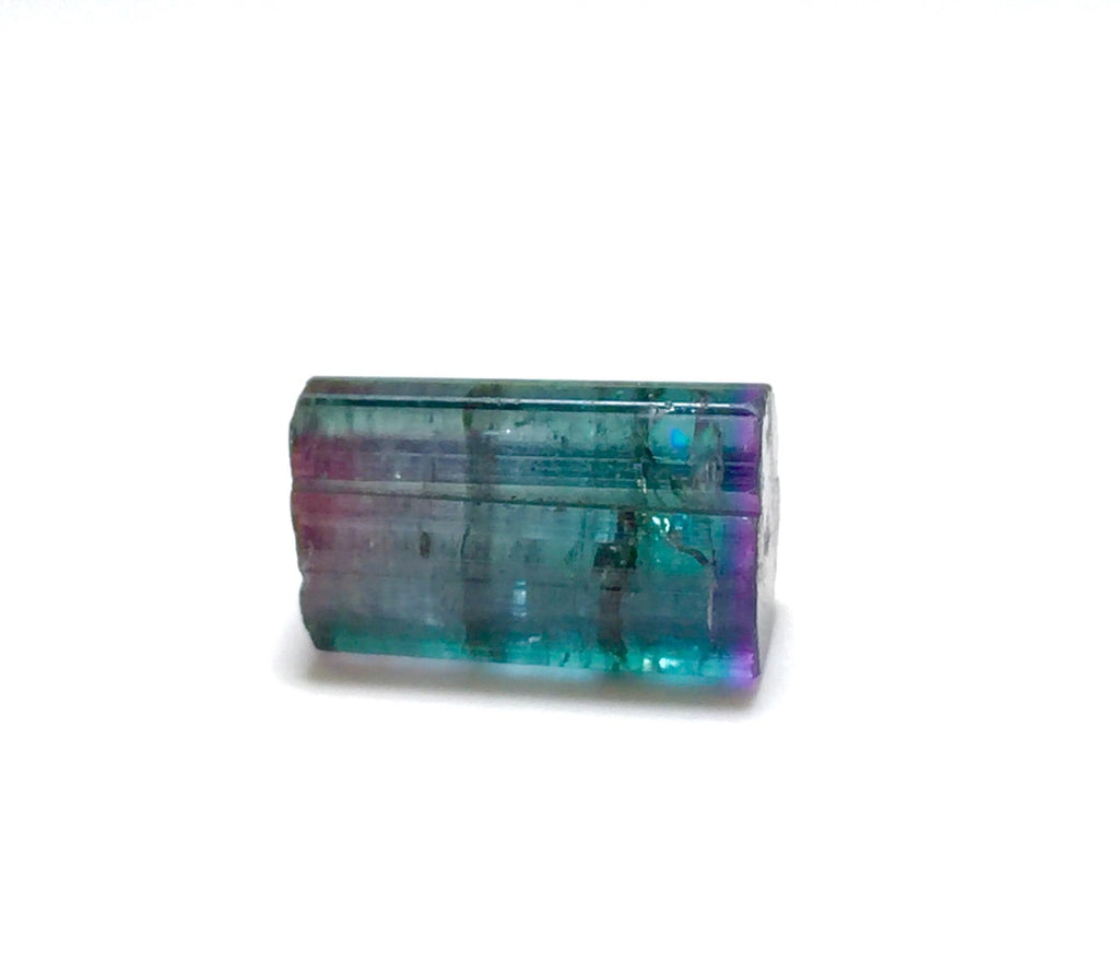 10.9 Carat Purple Cap Rainbow Tourmaline – Rare Tri-Color Terminated Crystal from Peche Mine