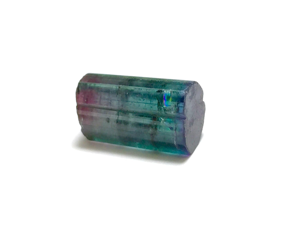 10.9 Carat Purple Cap Rainbow Tourmaline – Rare Tri-Color Terminated Crystal from Peche Mine