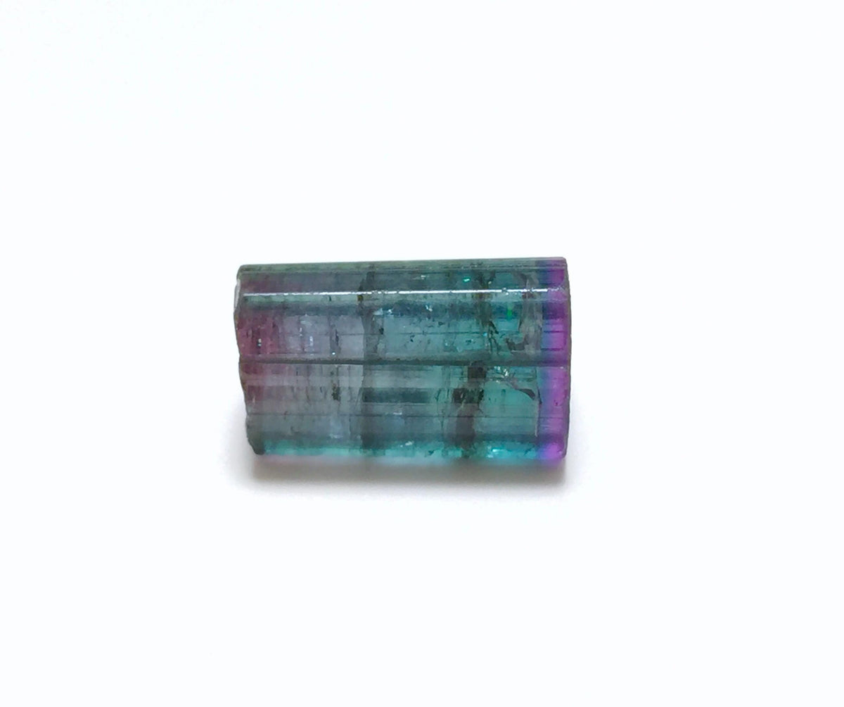 10.9 Carat Purple Cap Rainbow Tourmaline – Rare Tri-Color Terminated Crystal from Peche Mine