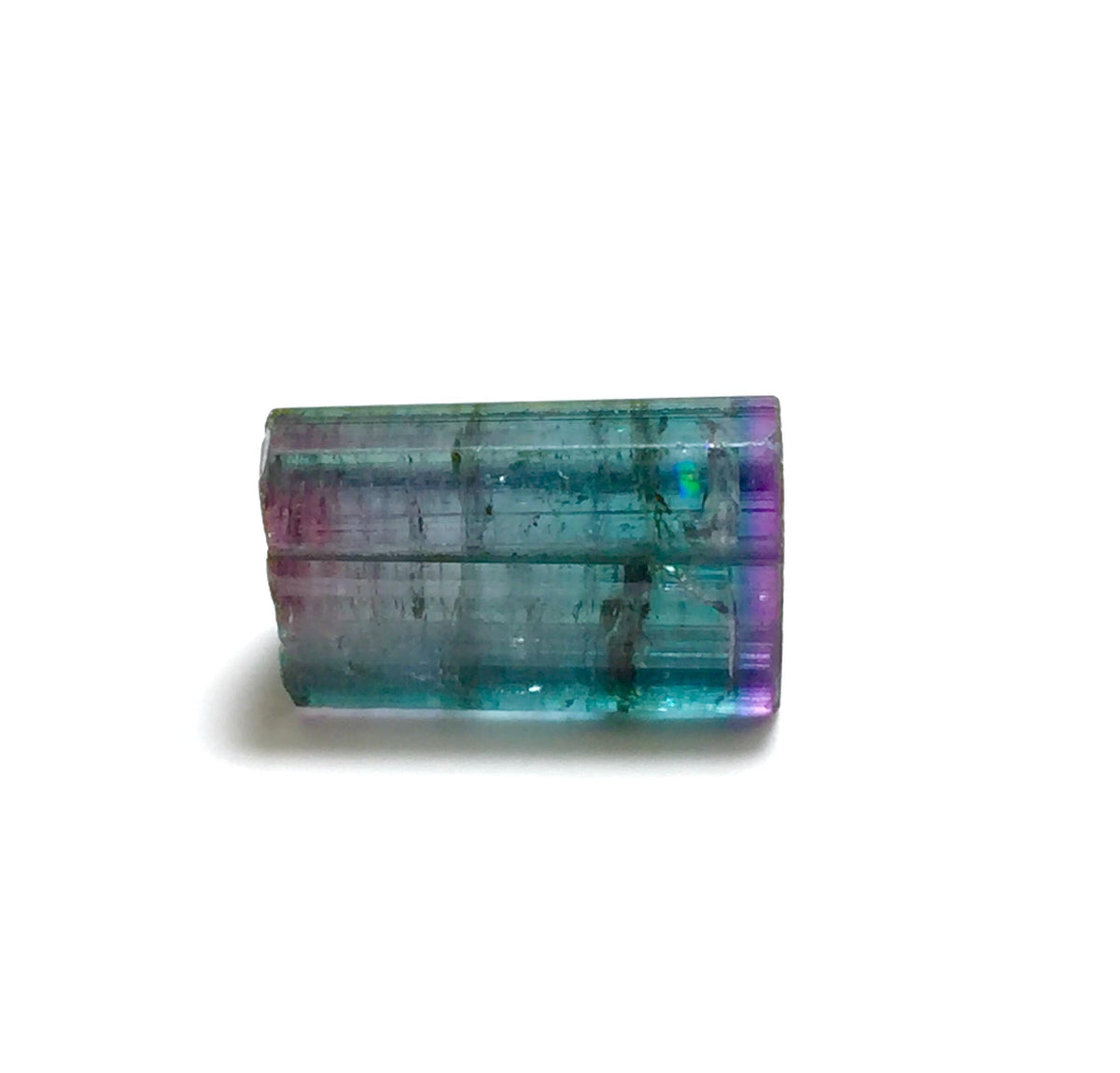 10.9 Carat Purple Cap Rainbow Tourmaline – Rare Tri-Color Terminated Crystal from Peche Mine