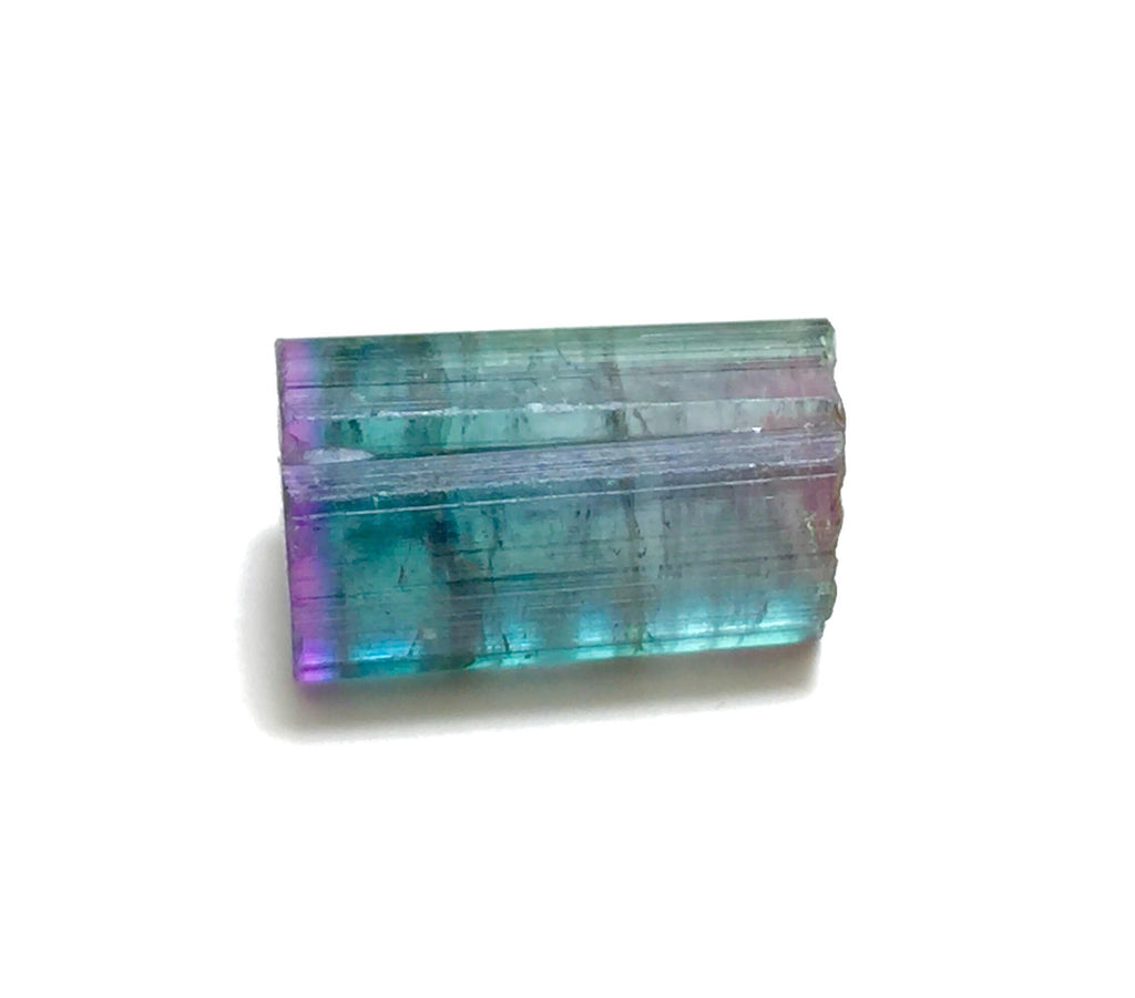 10.9 Carat Purple Cap Rainbow Tourmaline – Rare Tri-Color Terminated Crystal from Peche Mine